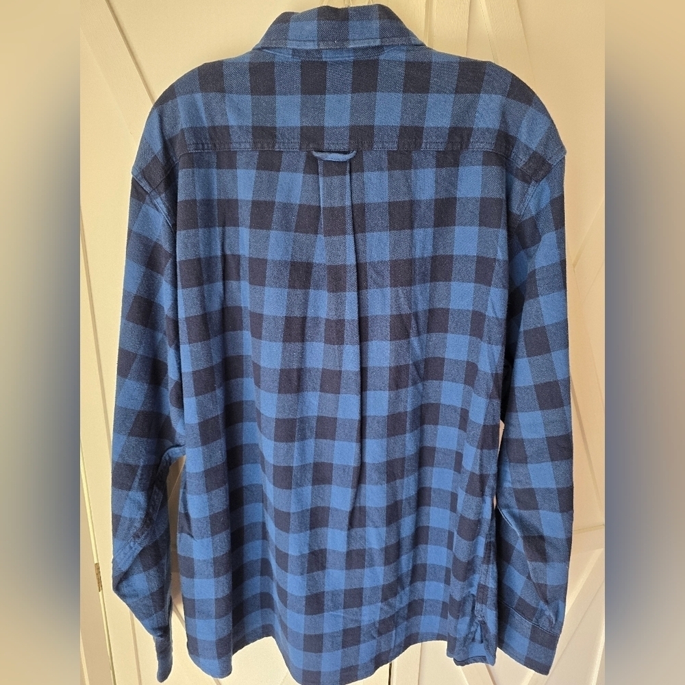 Jachs Men's Navy/Blue Long Sleeve Checkered Flannel Button Down Shirt - Picture 6 of 11